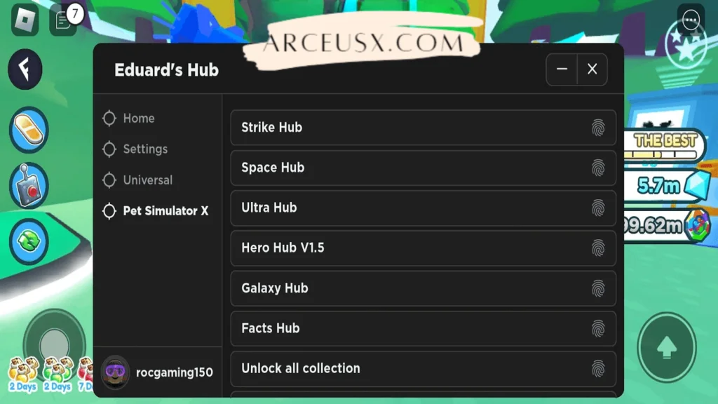 Cloud Hub Pet Simulator X PC/Mobile Script - Arceus X